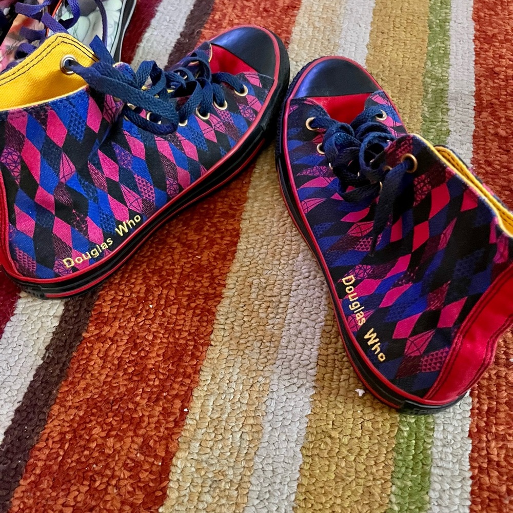 Kiliam Harlequin Argyle plaid converse all-star magenta red blue 8 men 10w uniq